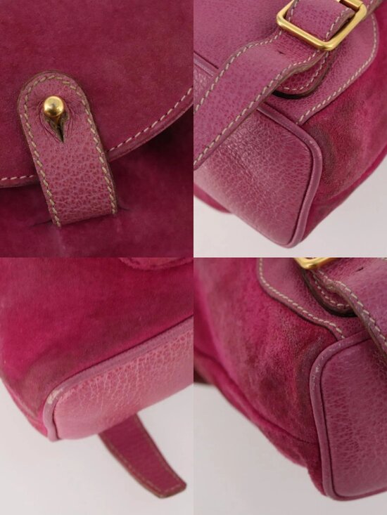 GUCCI Bamboo Backpack Suede Pink Gold 003 58 0030 Auth BA10647 main image 6